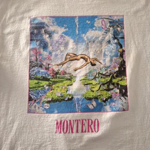 LIL NAS X Montero Vinyl CD Cover Double Sided Track List White T-Shirt XL White - Picture 2 of 8